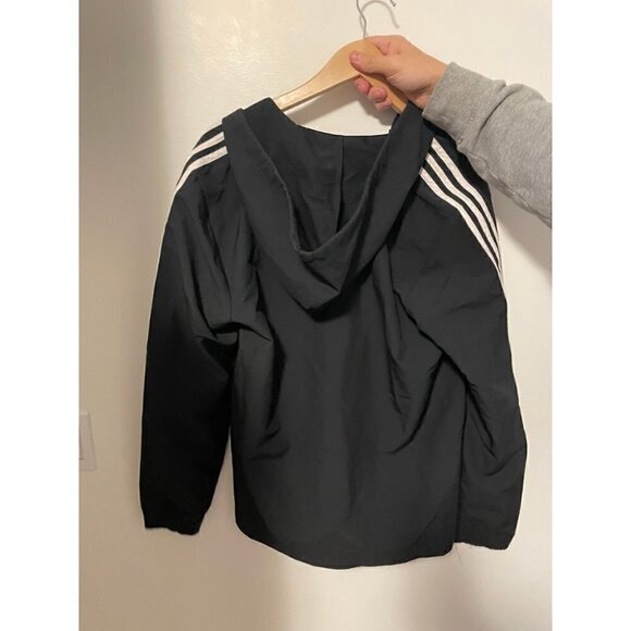 Adidas Activewear Jackets Men's Medium Black & White Essentials 3-Stripes Woven - Picture 7 of 8